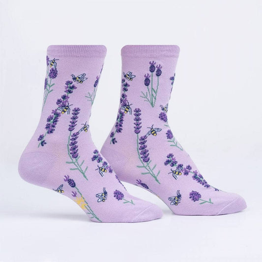 Women's Crew Sock: Bees and Lavender