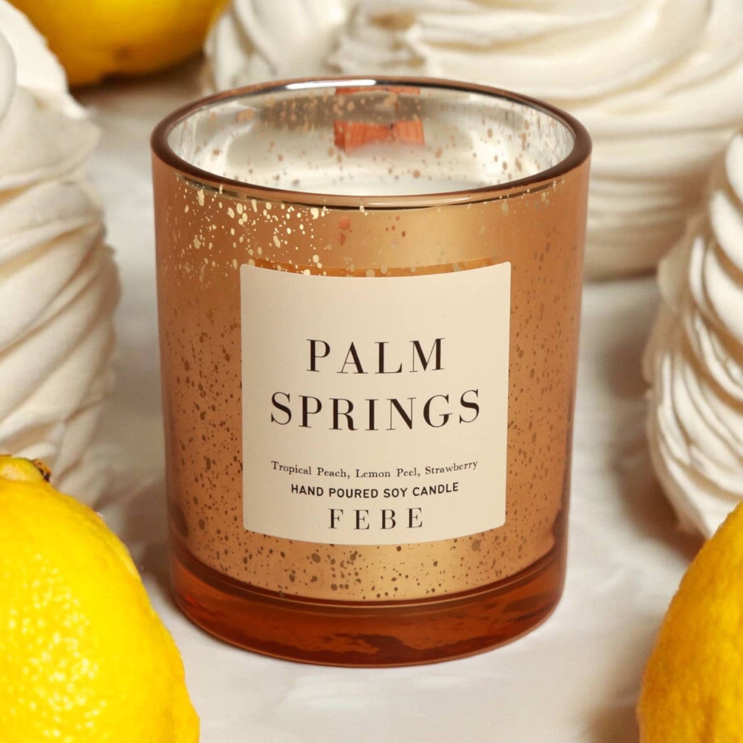 Palm Springs - Strawberry Lemon Ice 7 oz Gold Glass Candle