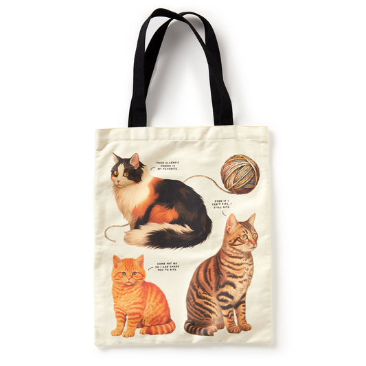 Brass Monkey Moody Cats Canvas Tote