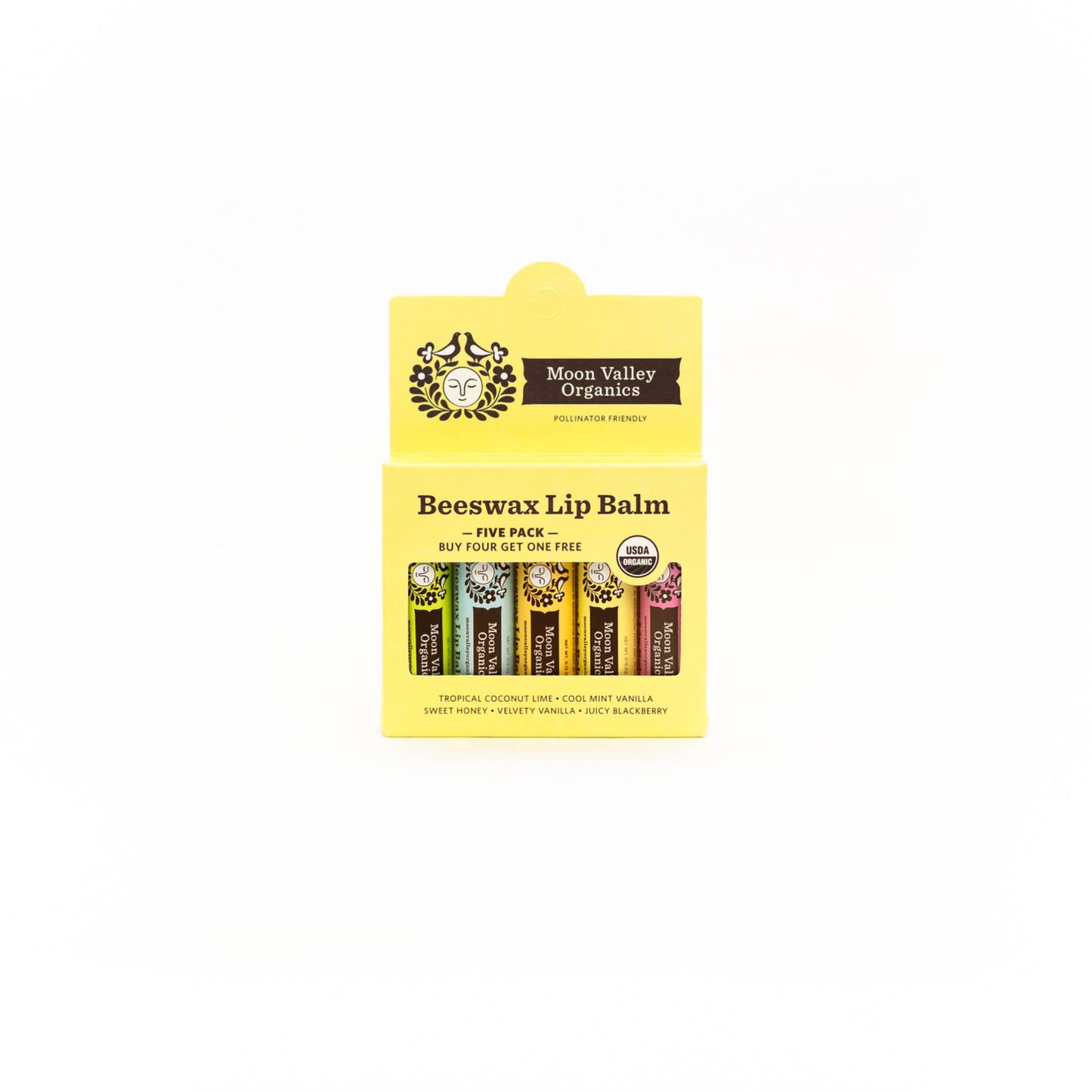 5 Pack Beeswax Lip Balm