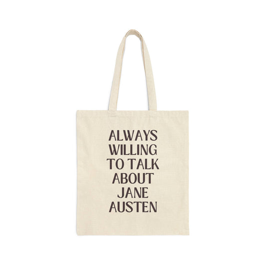 Jane Austen Tote Bag for Regency Romance Reader, Bookish Bag