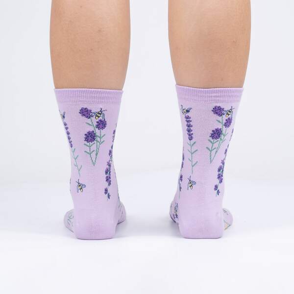 Women's Crew Sock: Bees and Lavender