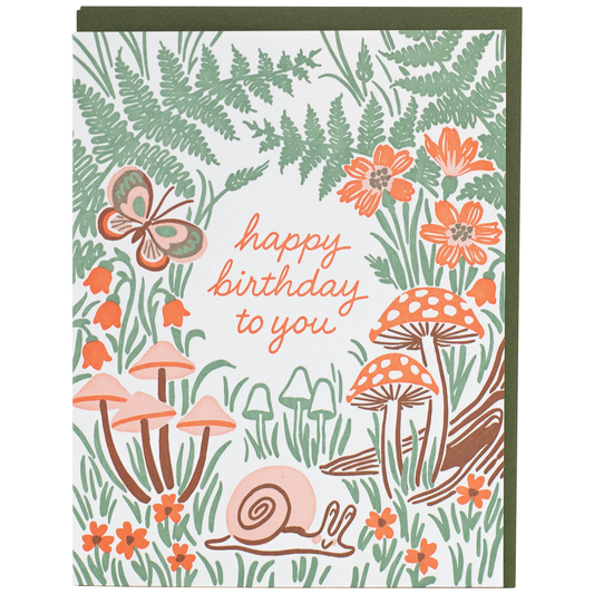 Garden Snail Birthday Card