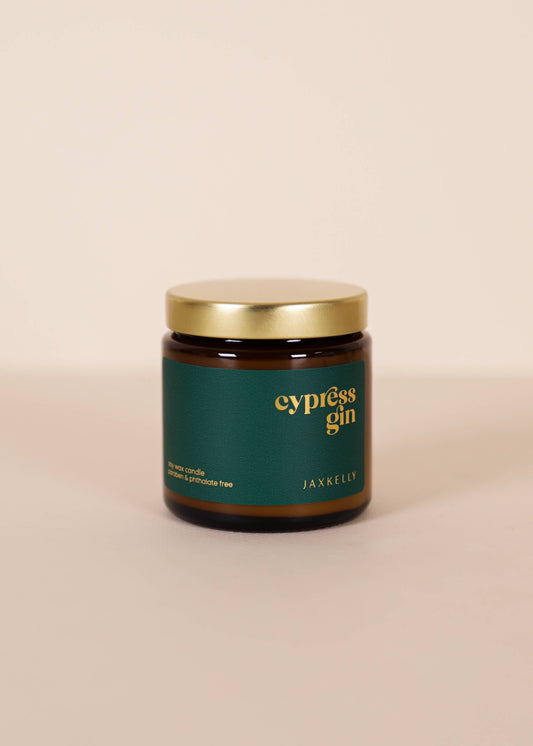 4 oz - Cypress Gin Holiday Candles - Amber