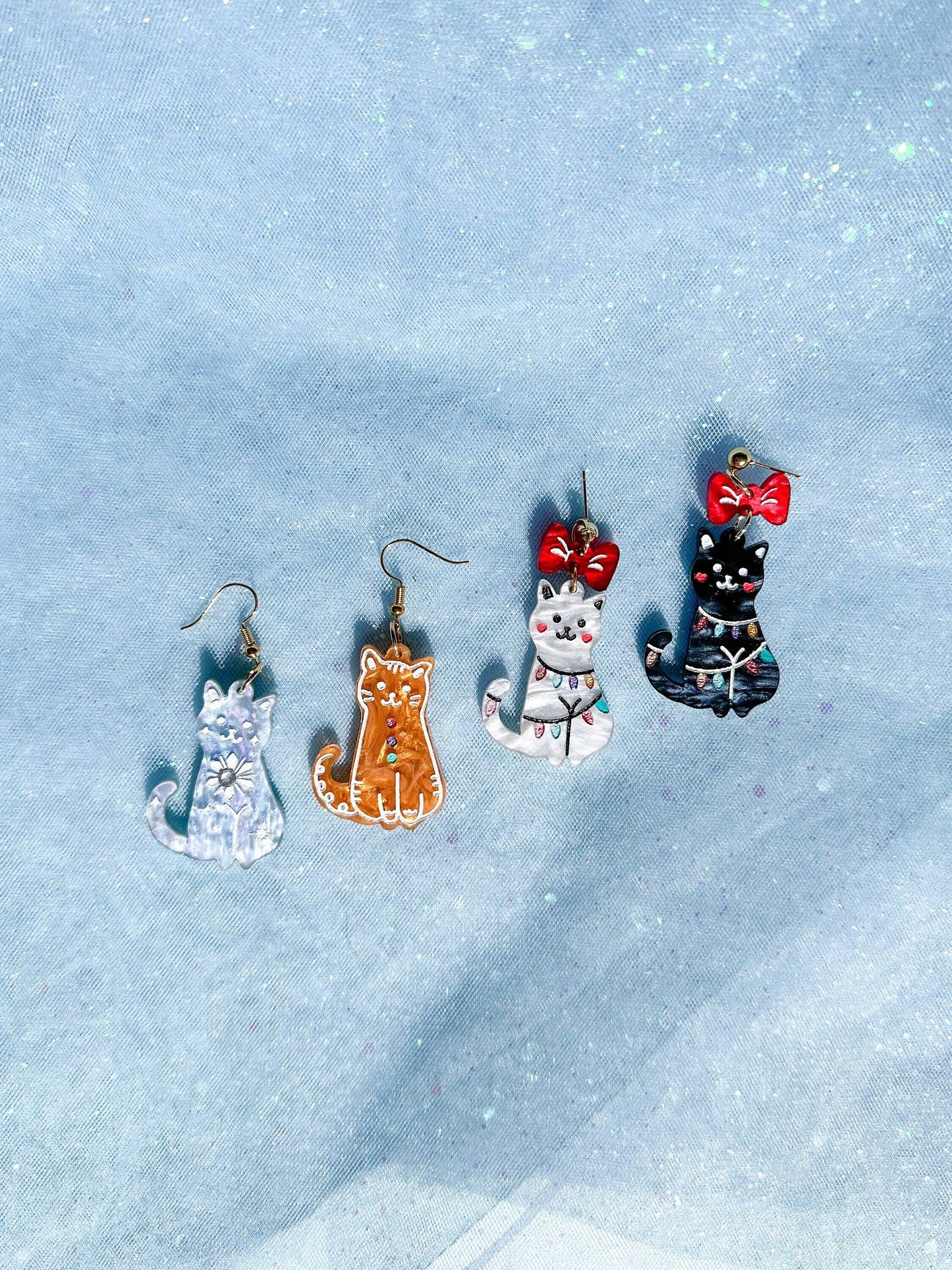 Holiday Cat Friends Earrings