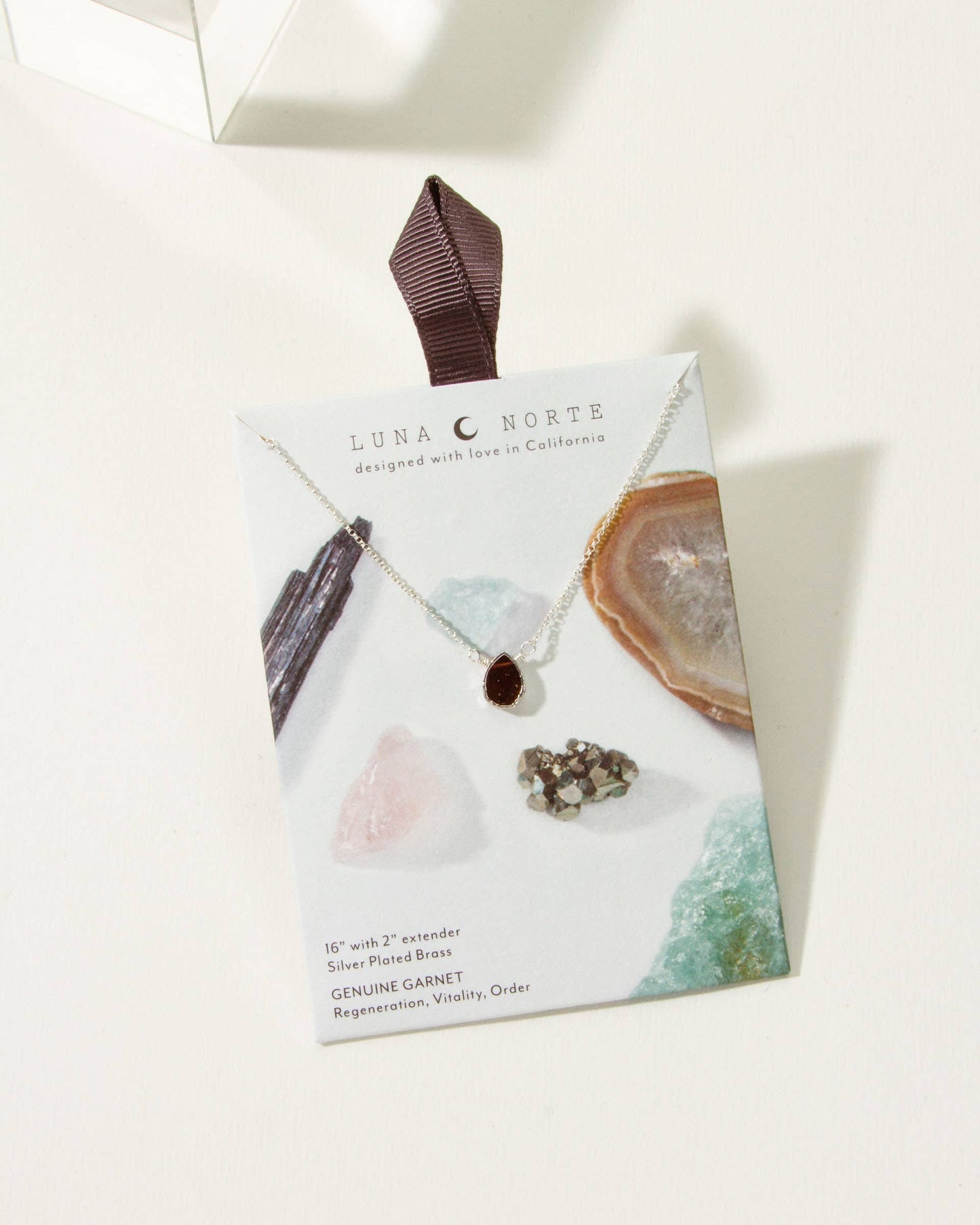 Silver Delicate Gemstone Necklace- Garnet