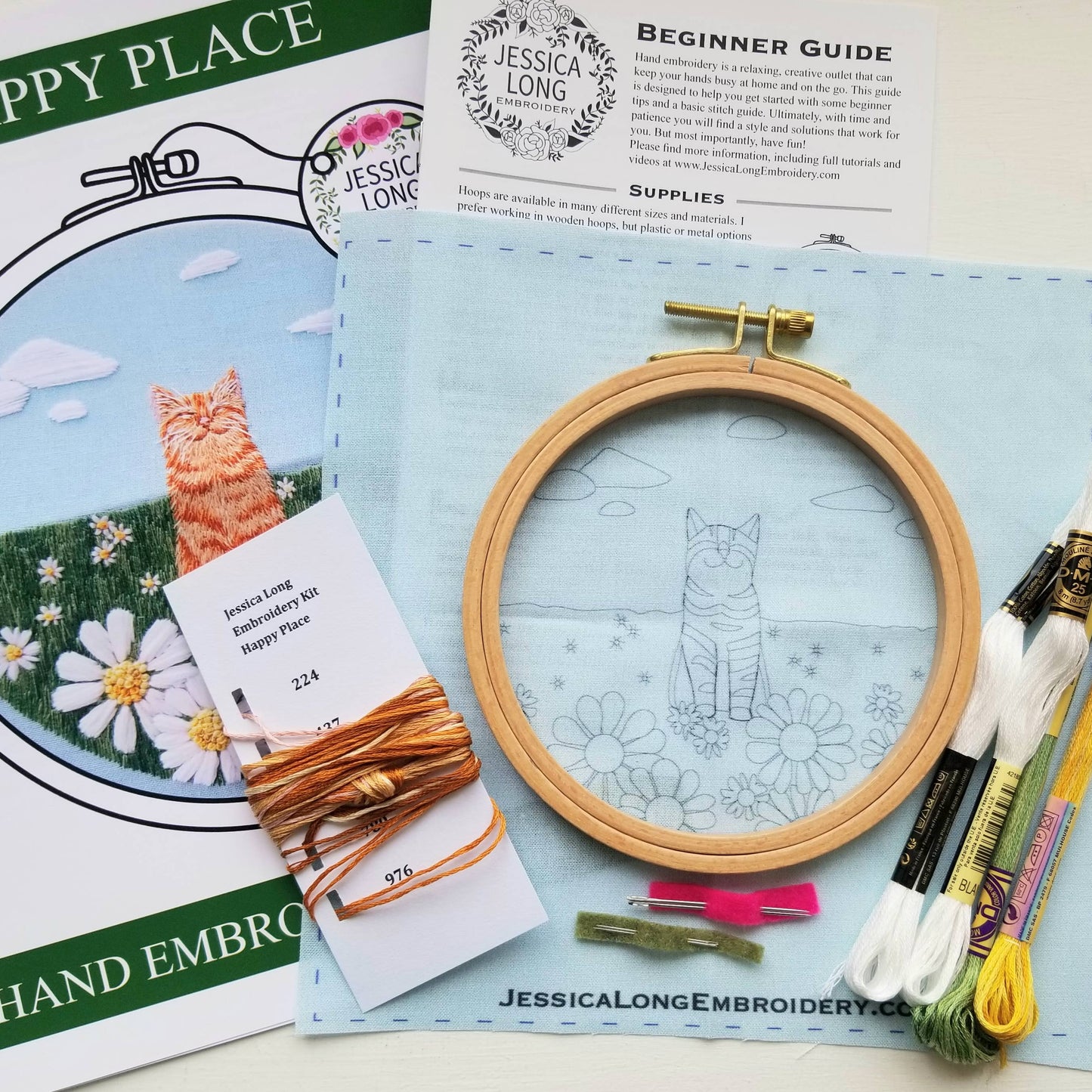 Happy Cat Embroidery Kit