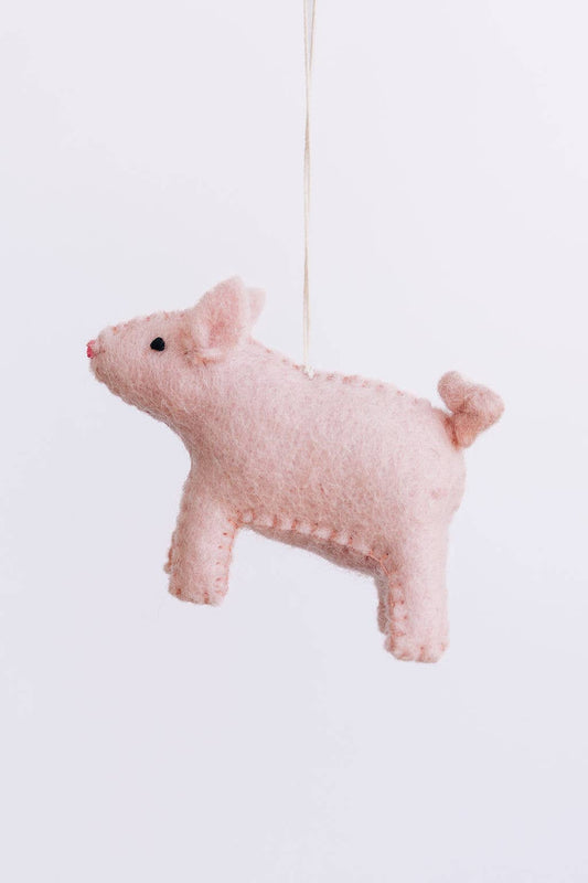 Handmade Pig Felt Ornament