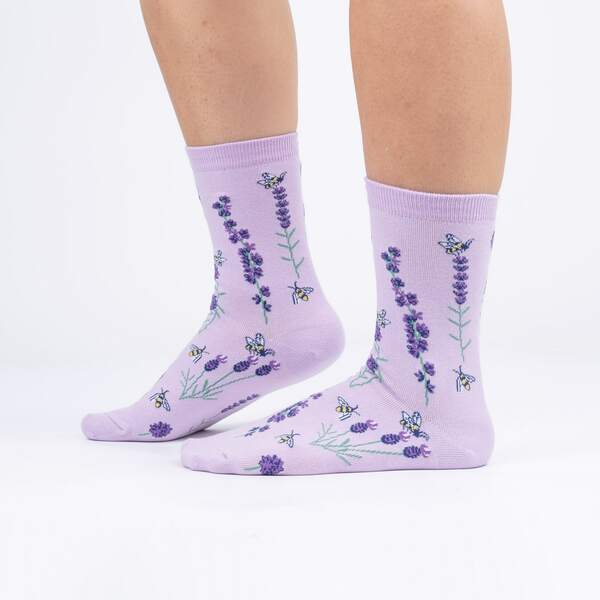 Women's Crew Sock: Bees and Lavender