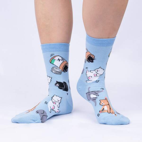 Women's Crew Sock: Purr-scription For Happiness