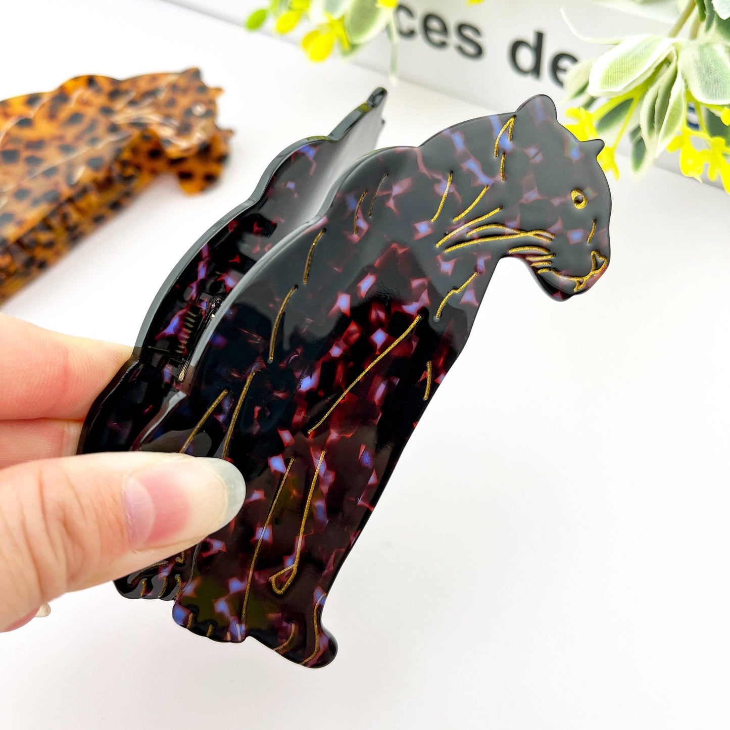 Black Jaguar Hair Clip