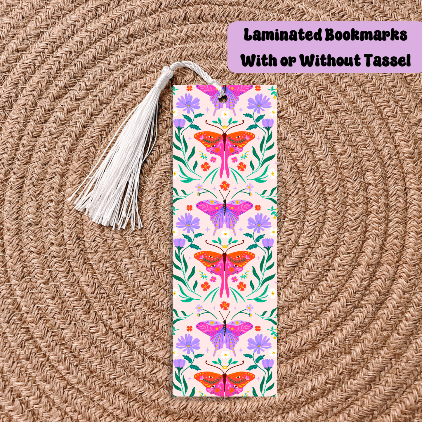 Colorful Butterflies Bookmark With Tassel