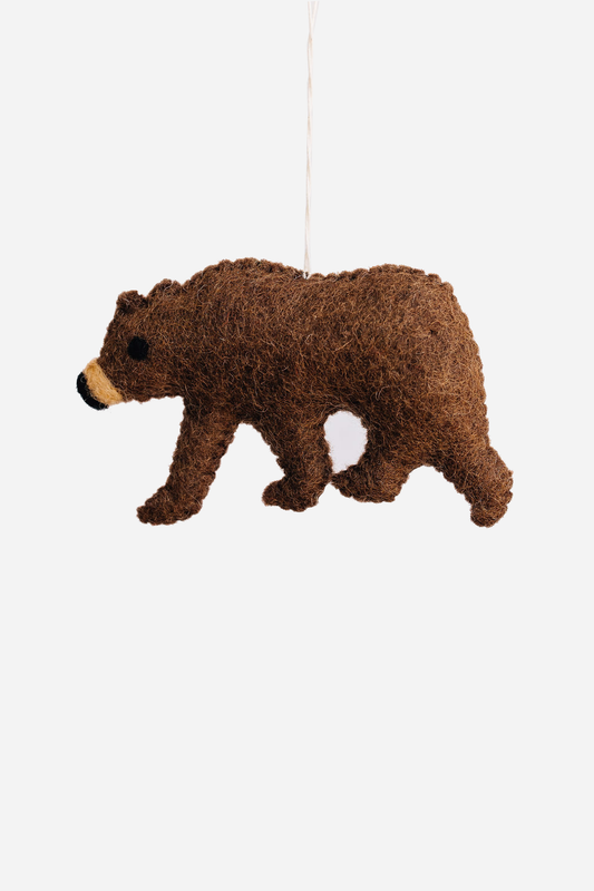 Handmade Brown Bear Felt Ornament