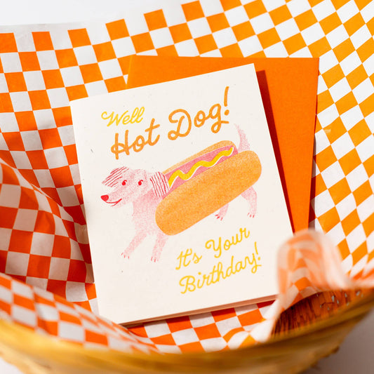 Hot Dog - Risograph Birthday Card