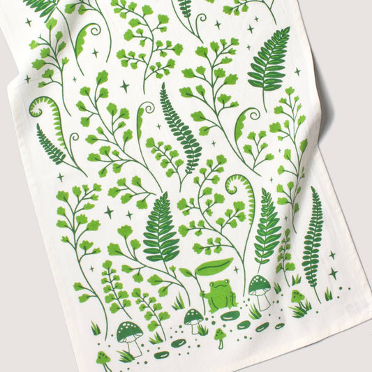 Fern Frog Tea Towel