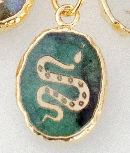 Gemstone Symbol Necklaces: Emerald Snake (16 inches)