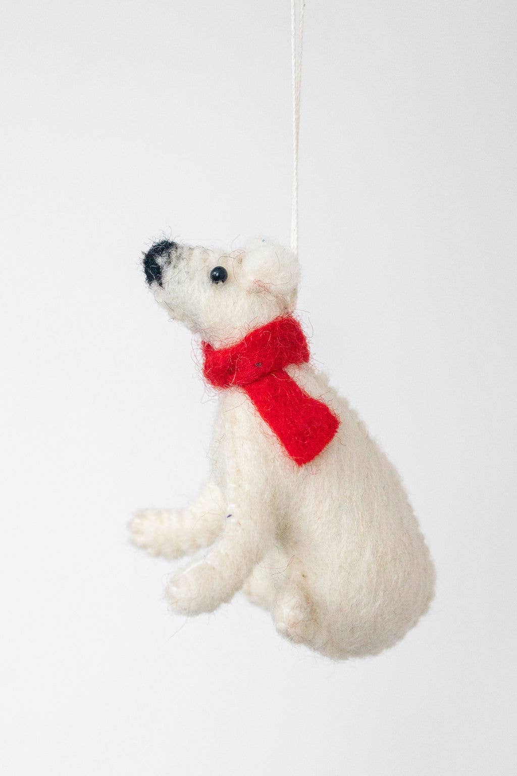 Handmade  Polar Bear   Felt Ornament