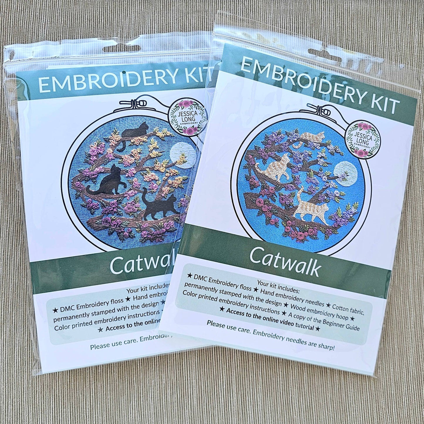 Cats & Full Moon Embroidery Kit