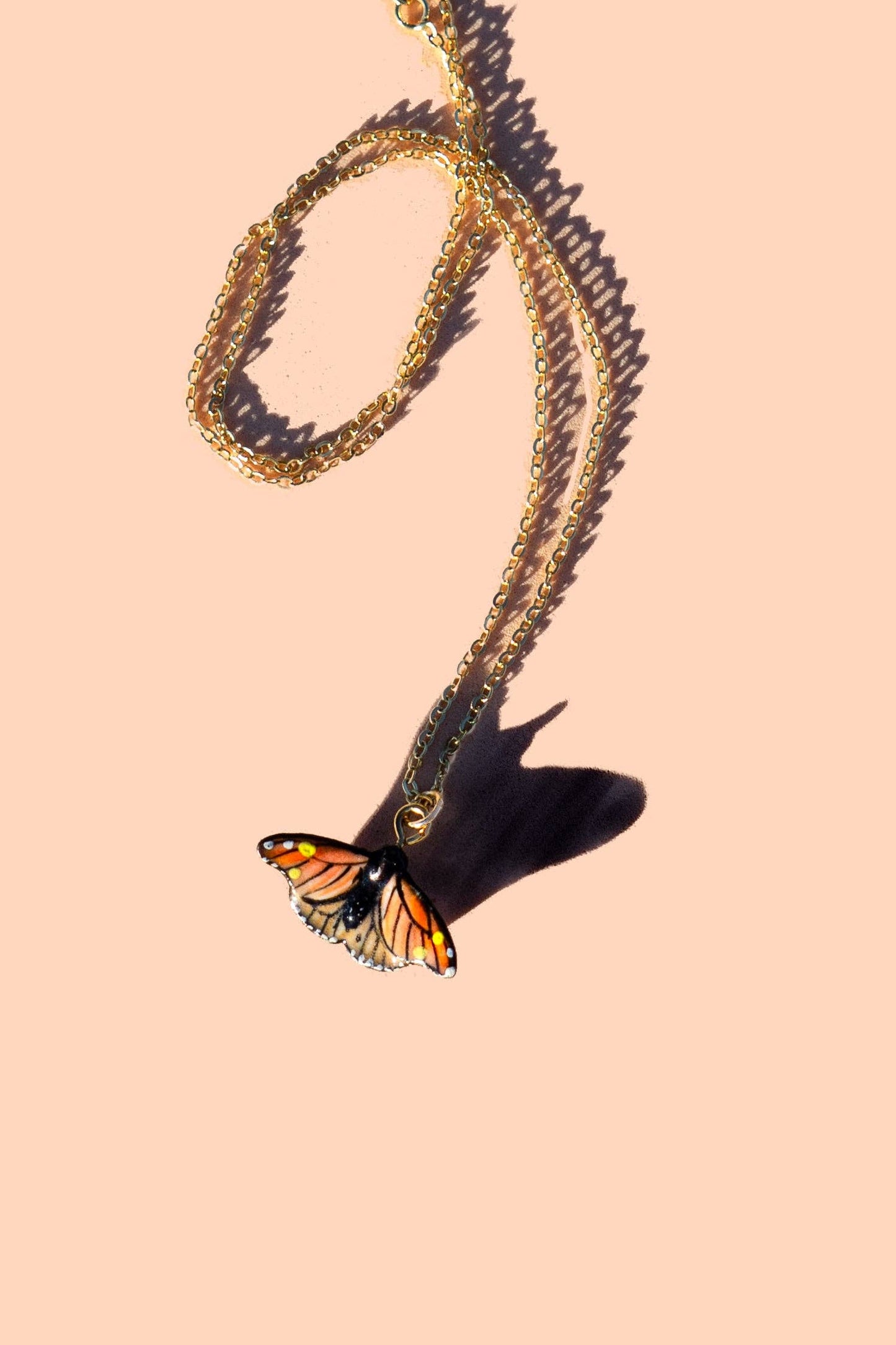 Tiny Flutter in Monarch Necklace