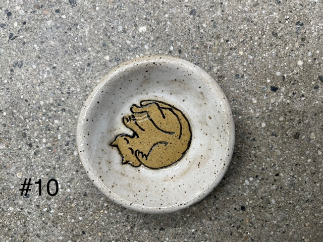 3" Handmade Ceramic Cat Dish