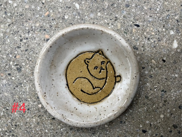 3" Handmade Ceramic Cat Dish