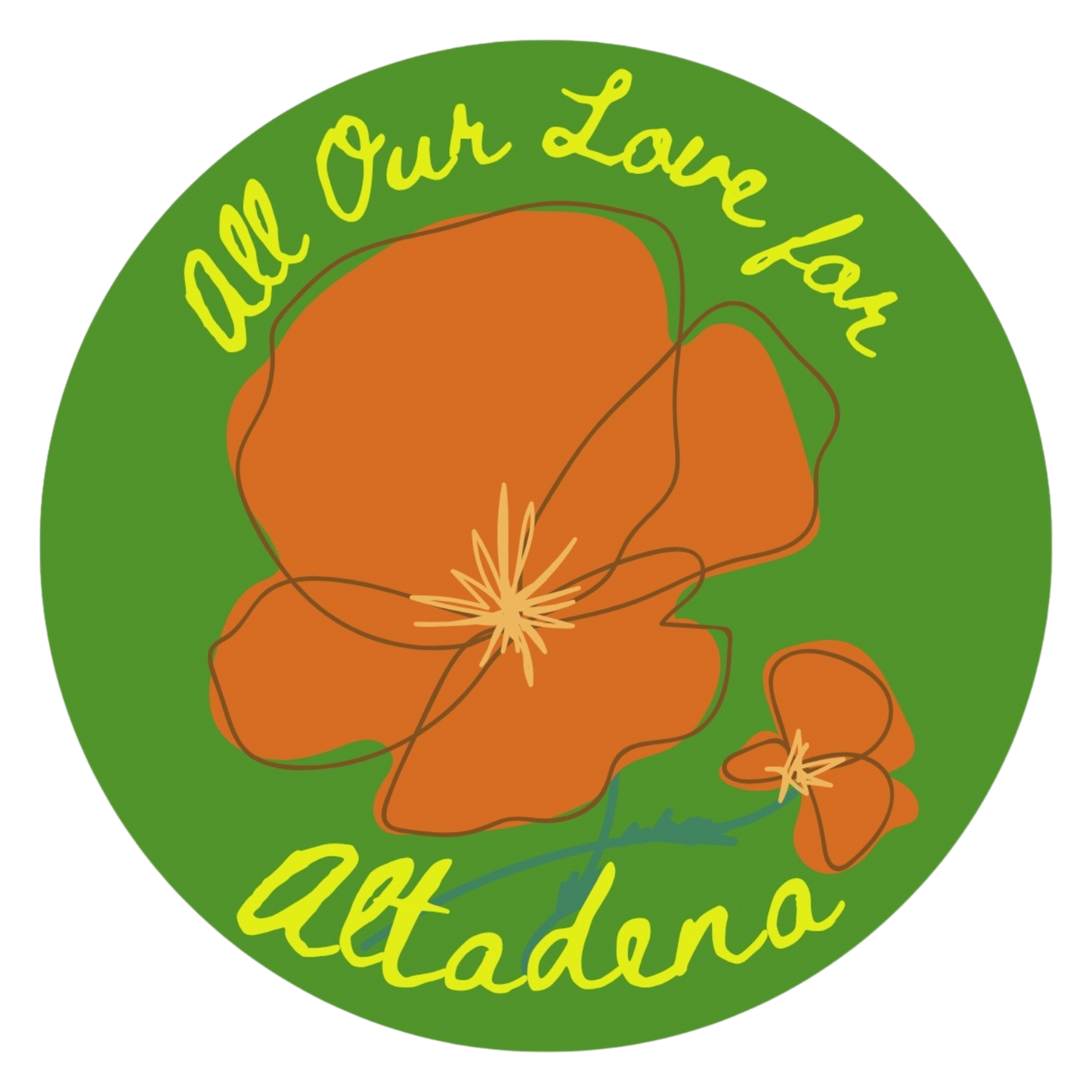 "All Our Love for Altadena" Sticker