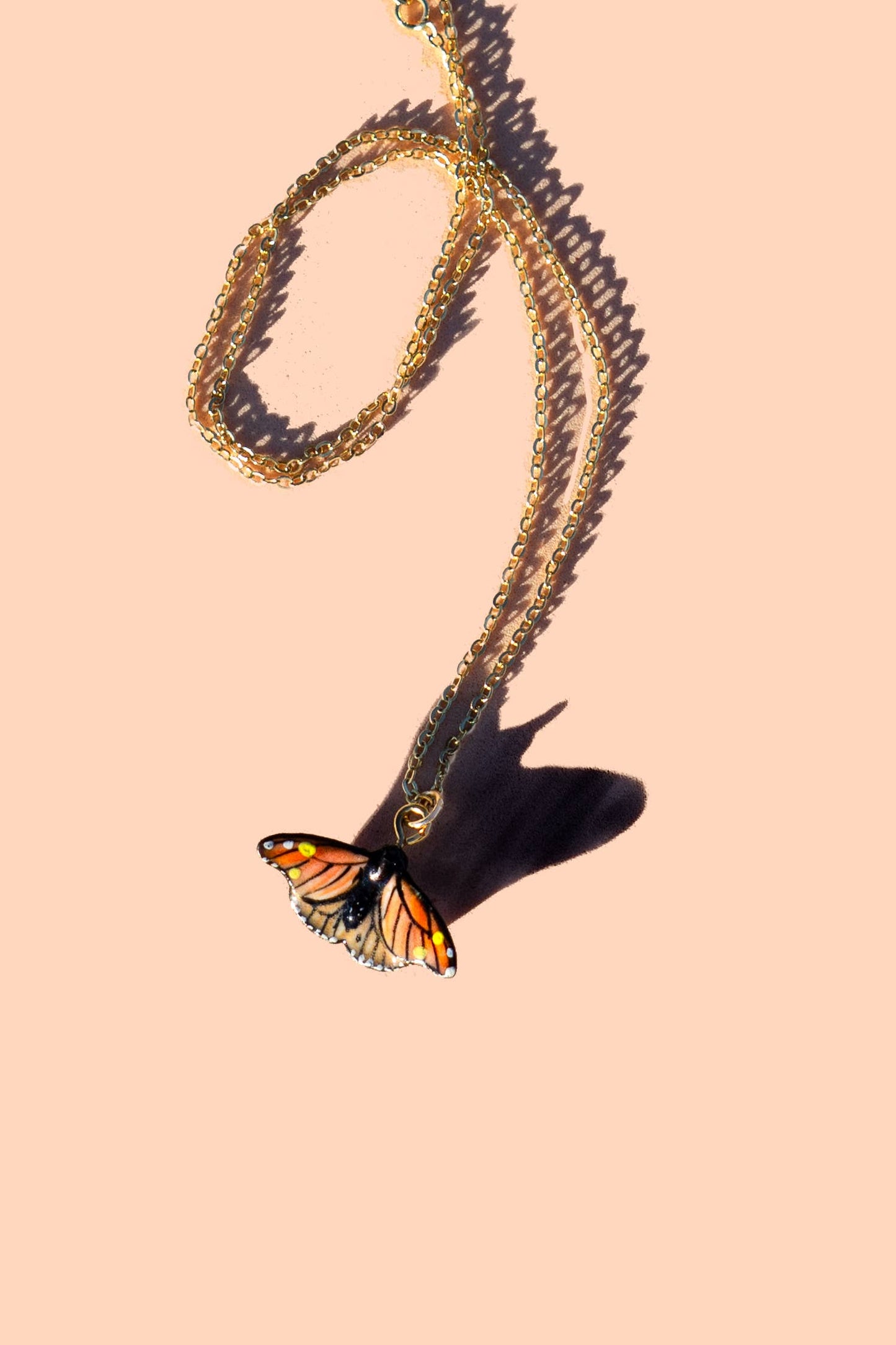 Tiny Flutter Monarch Necklace