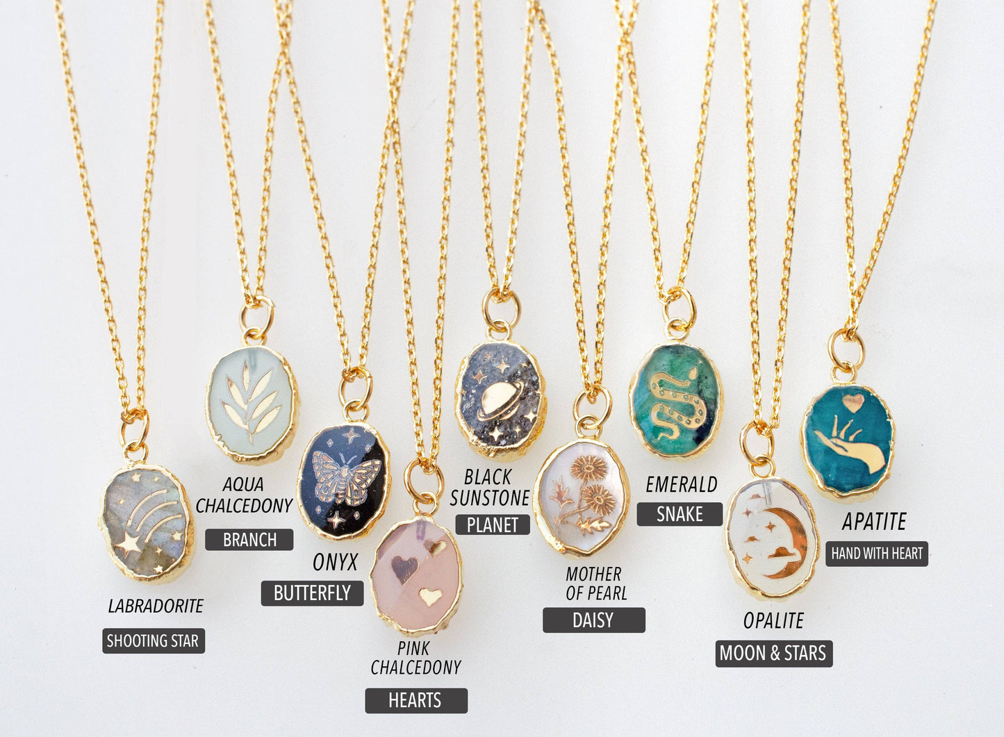 Gemstone Symbol Necklaces