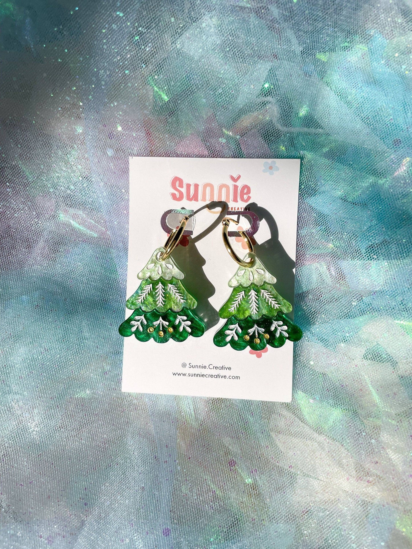 Folk Christmas Tree Earrings