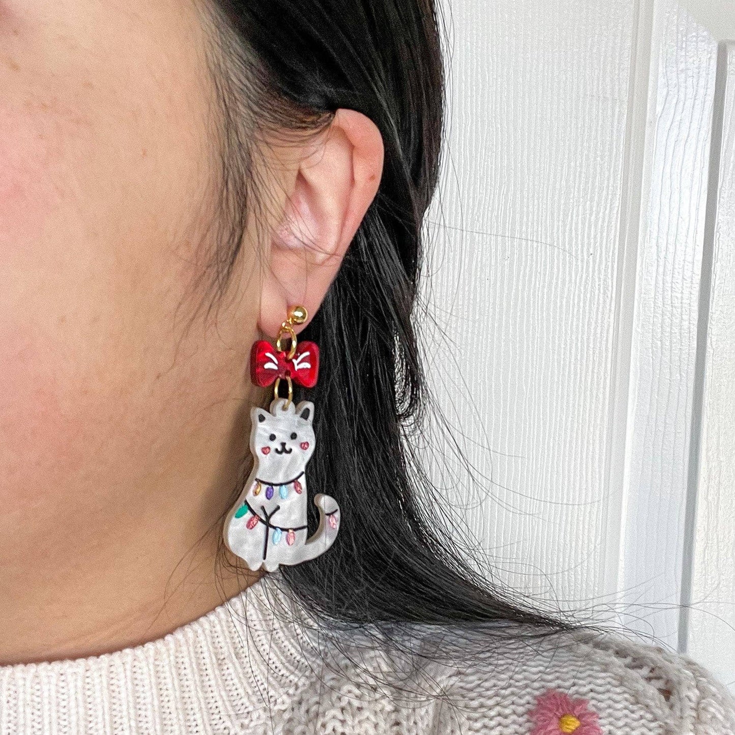 Holiday Cat Friends Earrings