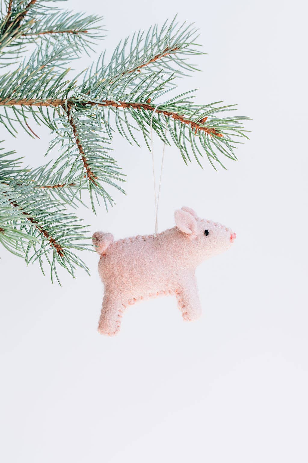 Handmade Pig Felt Ornament