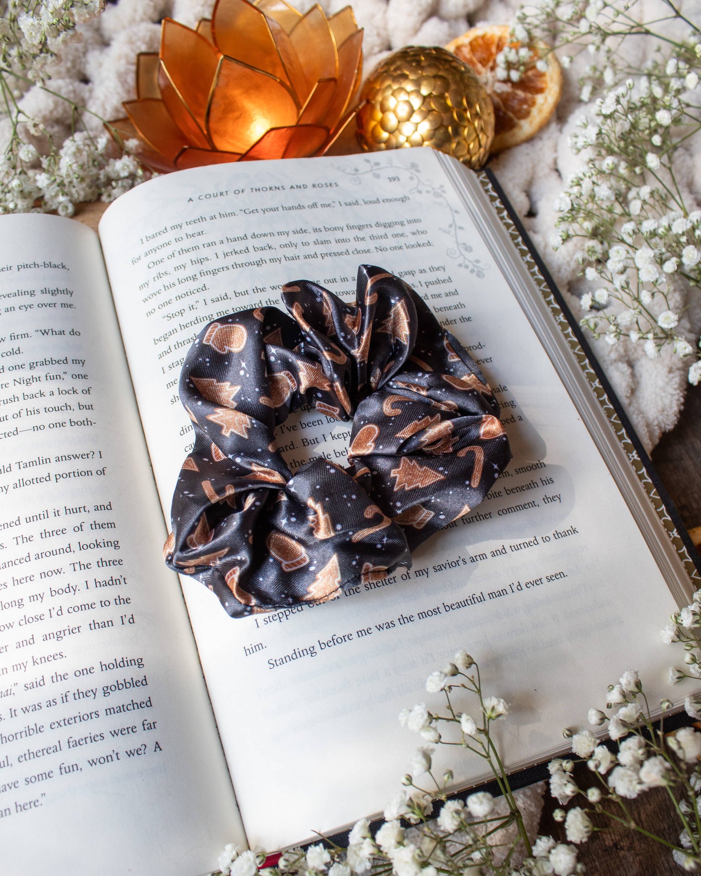 Bookish Satin Scrunchie | Christmas Cookies