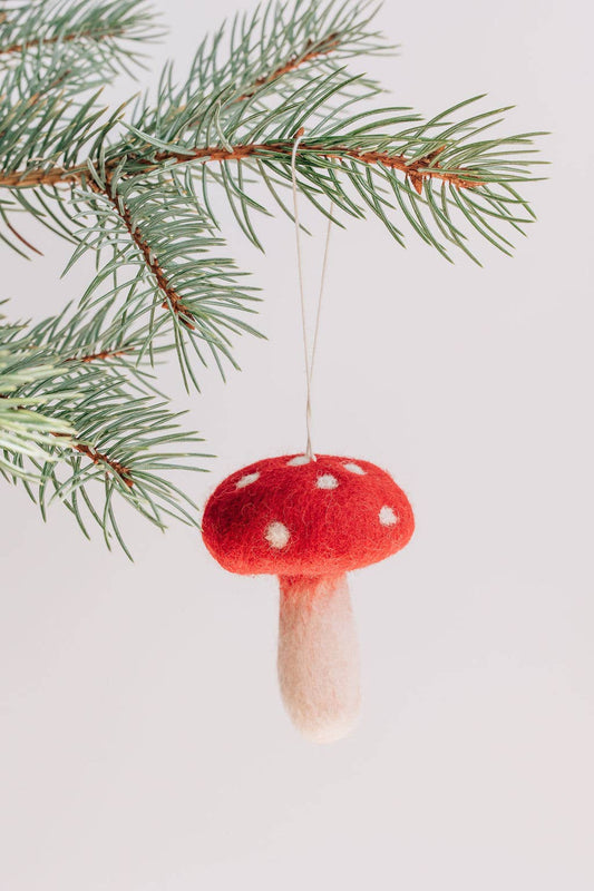 Handmade Mushroom Felt Ornament