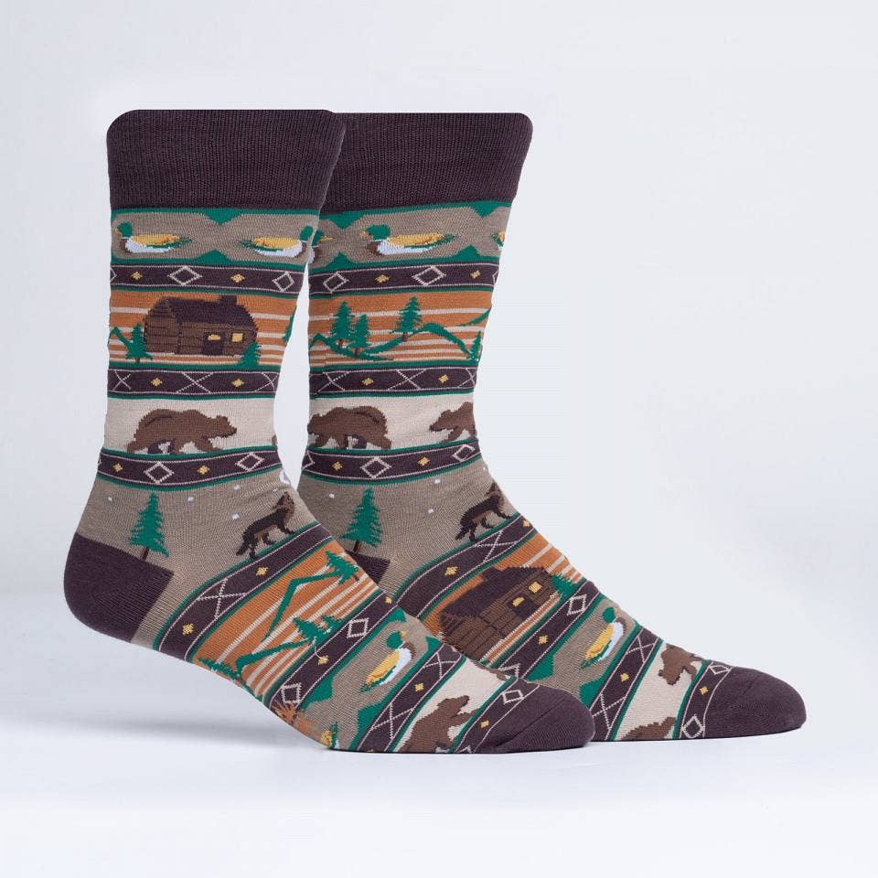 Men's Crew Sock: Cabin Life