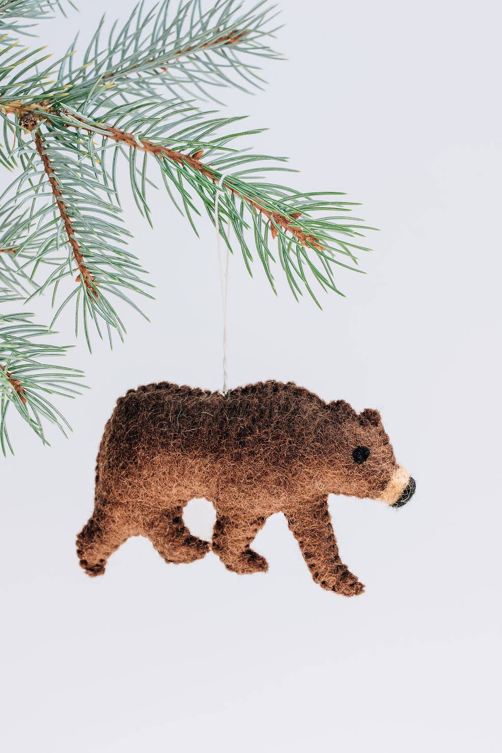 Handmade Brown Bear Felt Ornament