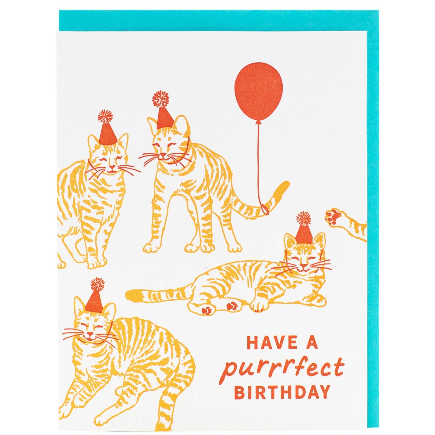 Cat Party Birthday Card