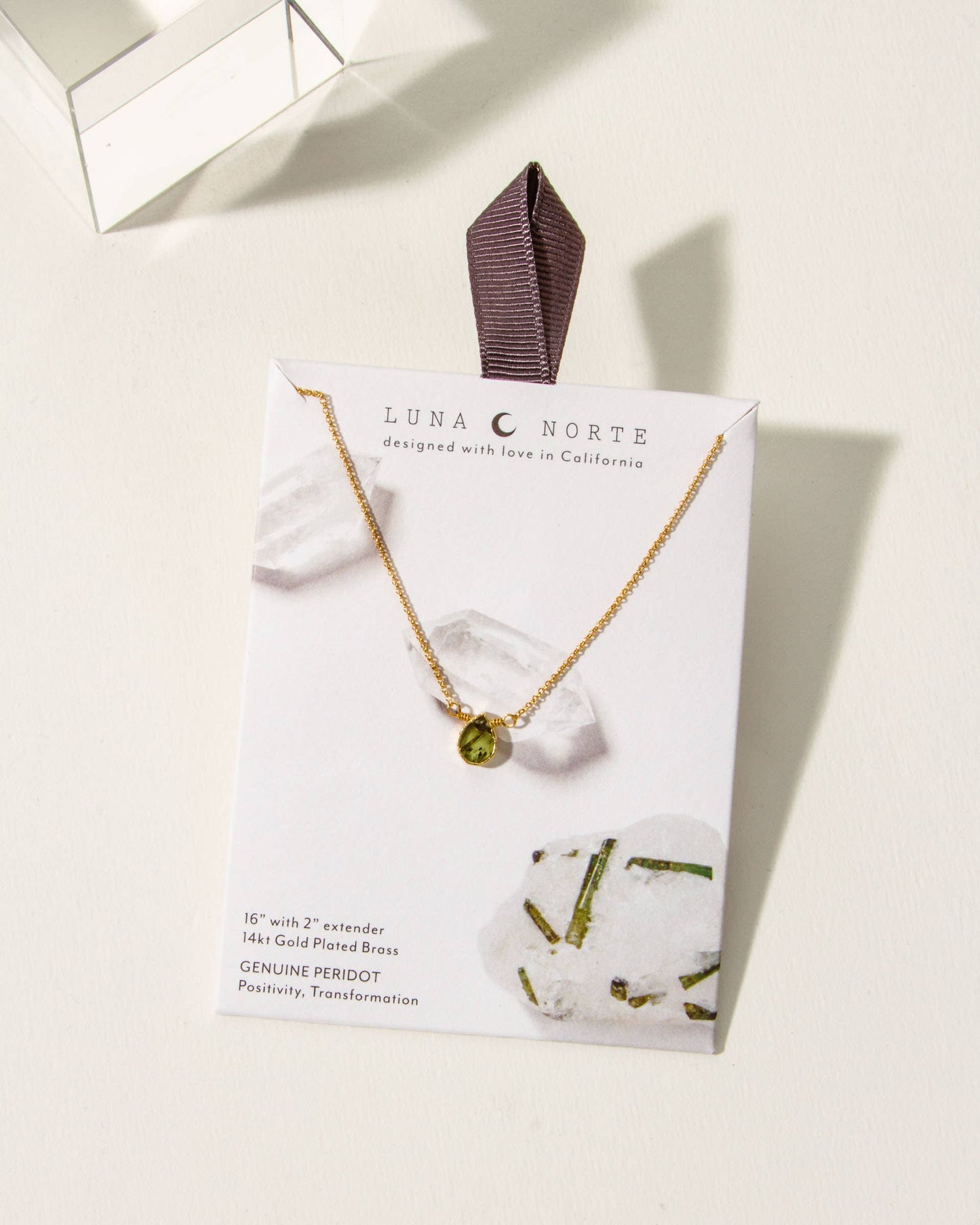 Gold Delicate Gemstone Necklace- Peridot