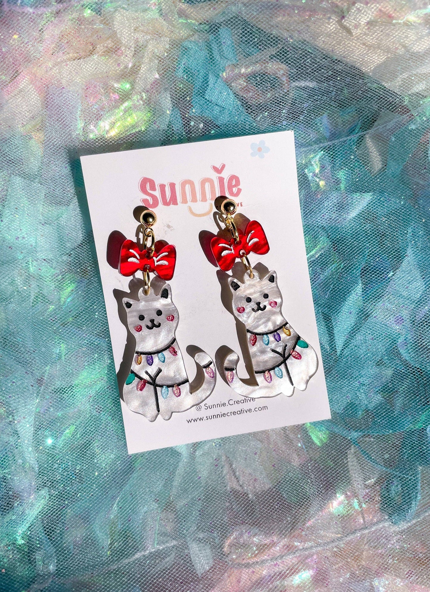 Holiday Cat Friends Earrings