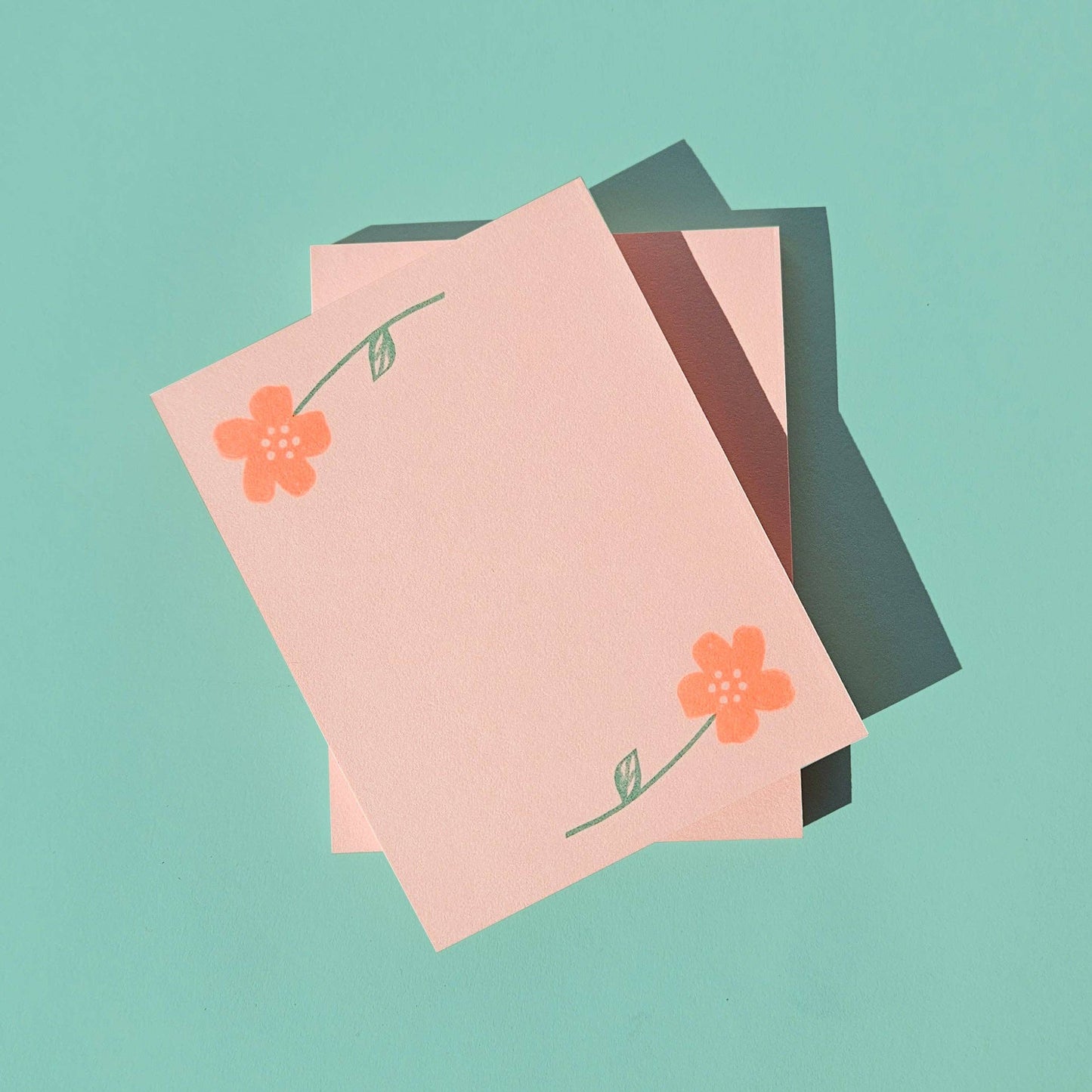 Flower Pair - Risograph A2 Notepad