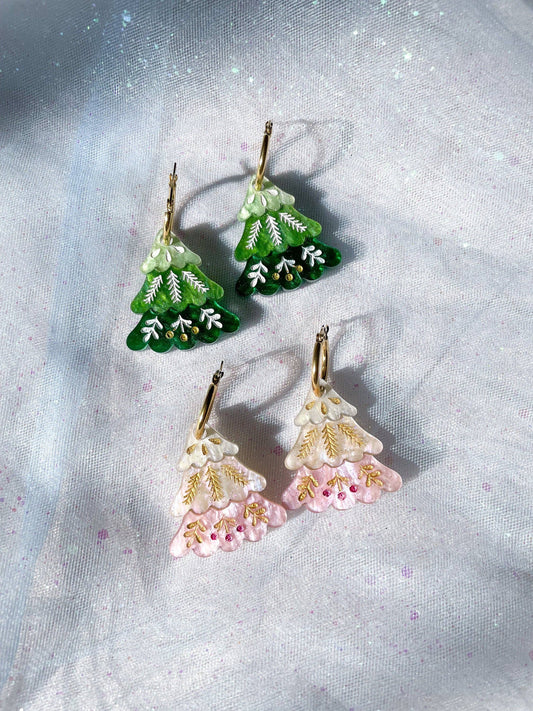 Folk Christmas Tree Earrings