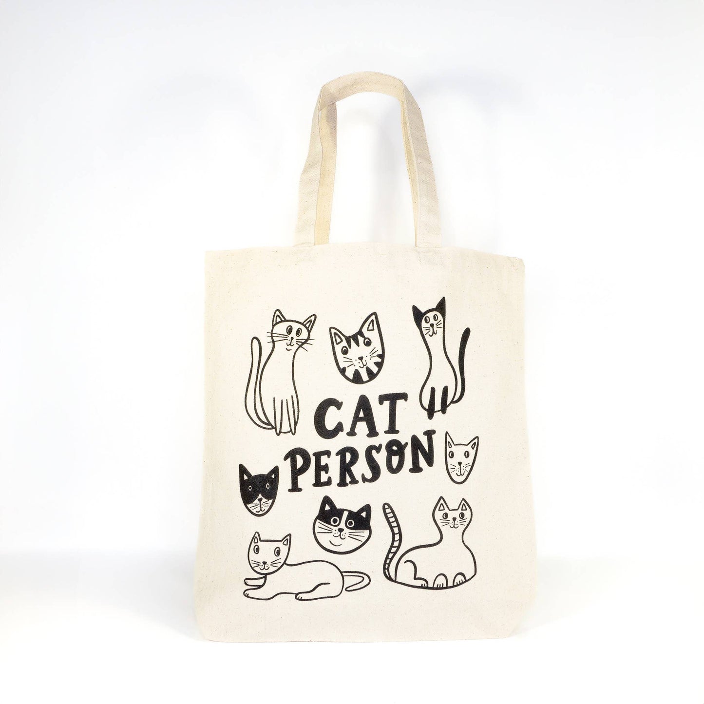 Cat Person Cotton Canvas Tote Bag