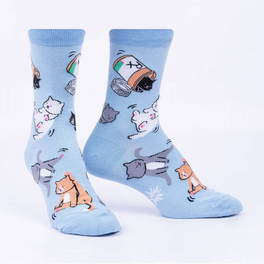 Women's Crew Sock: Purr-scription For Happiness