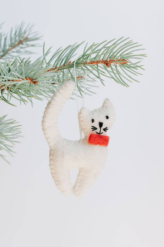 Handmade Cat Felt Ornament