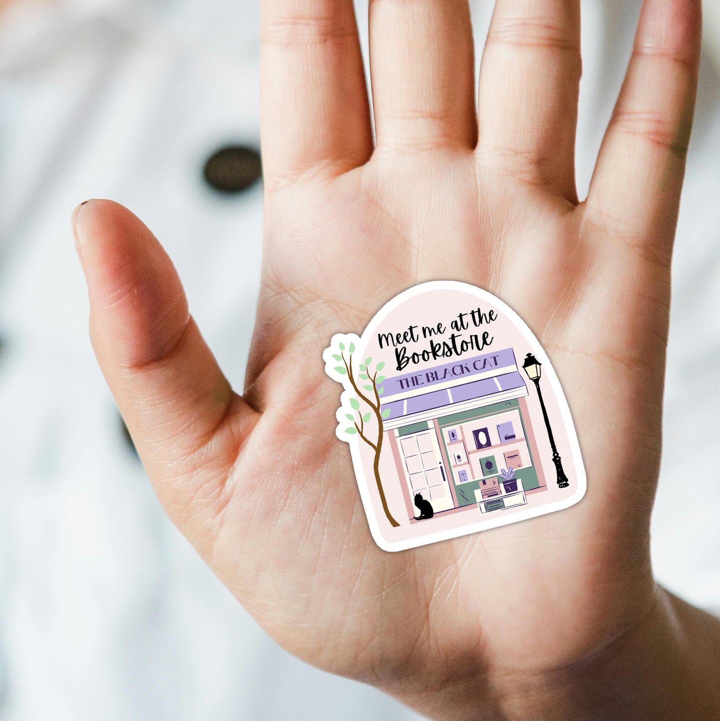 "Meet Me at the Bookstore" Die Cut Sticker